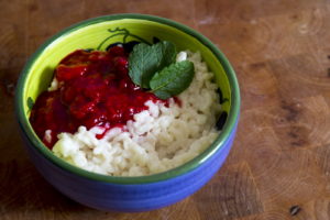 Read more about the article Kokosmilchreis mit Himbeeren