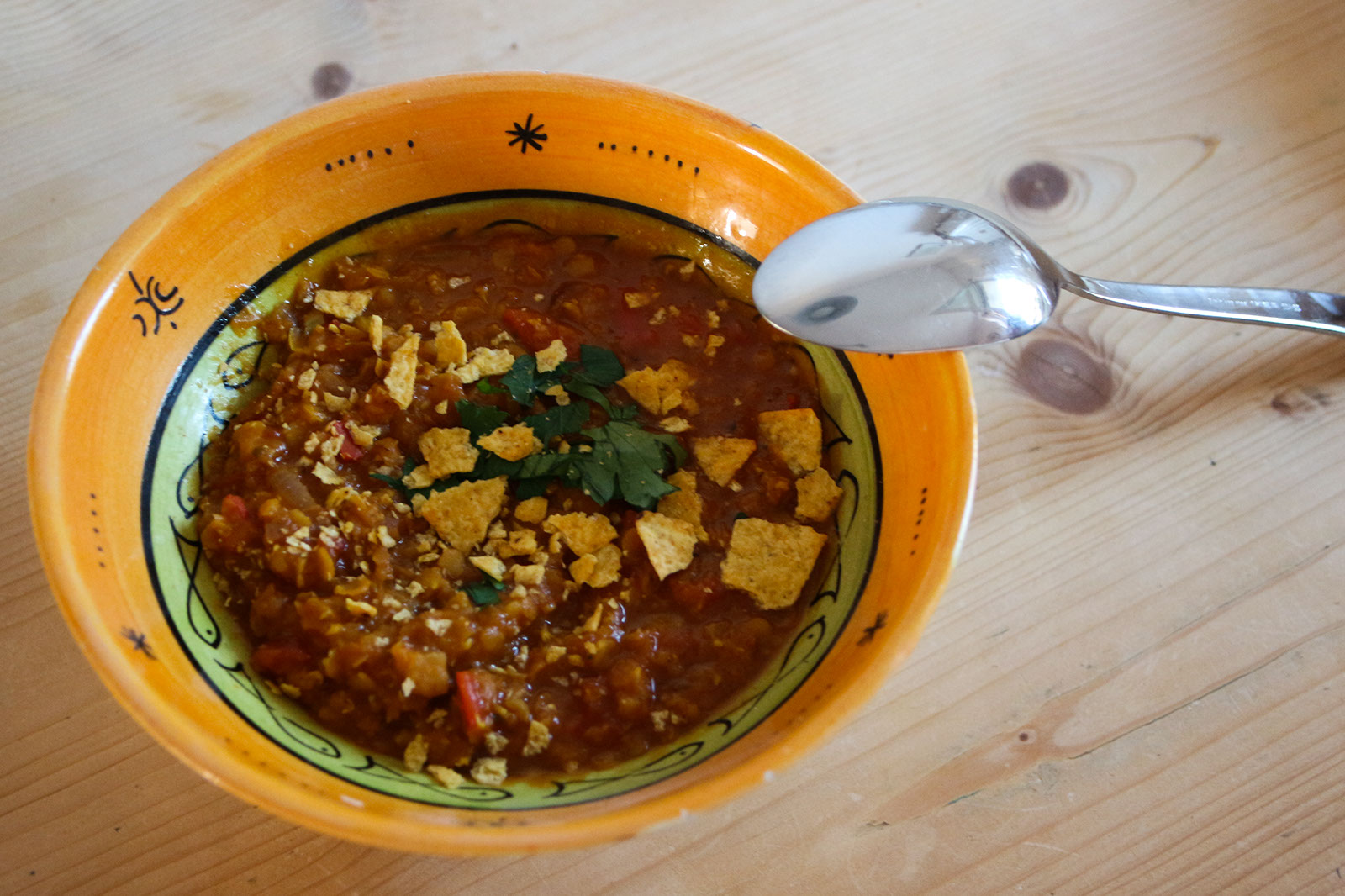 Linsen-Tortilla-Suppe (oder auch Daal-Suppe)