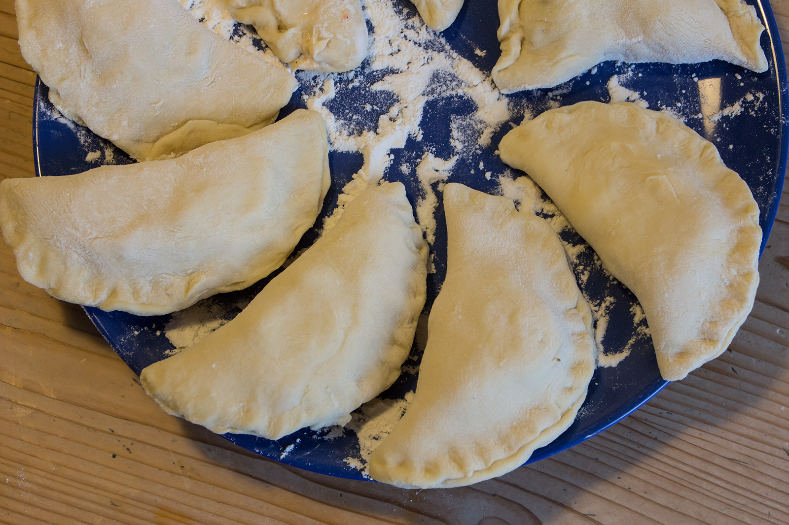 Pierogi mit nur zusammengedrücktem Rand