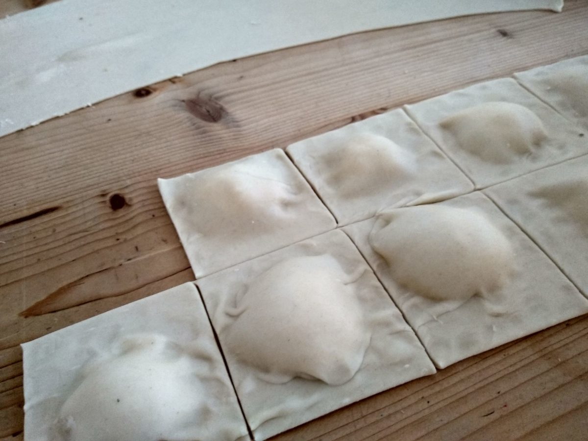 Und fertig sind die Ravioli mit Ricotta Zitronenfülle